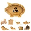 Animal Shaped Wood Piggy Bank, Shape customized Piggy Bank
