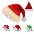 Large Bright Santa Hats Christmas Fur With LED Lights