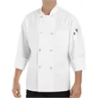 Chef Designs Button Chef Coat with Thermometer Pocket