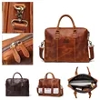 15in Leather Briefcase for Men with Buckle Design Laptop Bag