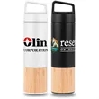 20oz Bamboo-Encased Insulated Tumbler with Grip & Lid