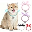 Adjustable Pet Pearl Collar Necklace with Rhinestone