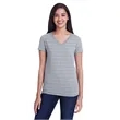 Threadfast Apparel Women's Invisible Stripe V-Neck T-Shirt