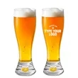 17.5 oz Craft Beer Glasses Pilsner Style with Gold Foil Base