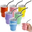 3 oz Mini Tumbler Shot Glass with Straw Lid