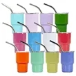 3 oz Mini Tumbler Shot Glass with Straw Lid