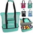 2 in 1 Cooler Mesh Picnic Bag With Zipper
