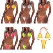 Triangle Thong Bikini Set With Metal Ring