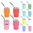 3 oz Mini Tumbler Shot Glass with Straw Lid