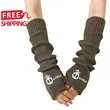 Long Fingerless Winter Knit Arm Warm Gloves