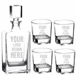 810ml Rectangle Glass Decanter Set with 4 Glasses