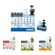 Creative Cartoon  Building Block Calendar Desktop Ornament