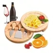 Brie Cheese Board and 3PCS Knife Set Charcuterie Board Set