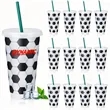 Football themed PP straw cup
