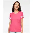 LAT Women's Football V-Neck Fine Jersey Tee