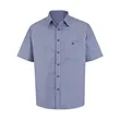 Red Kap Men's Mini-Plaid Uniform Short Sleeve Shirt