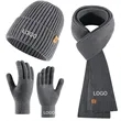 Winter Knitted Beanie/Gloves/Scraf Set
