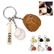 Mini Baseball Bat Glove Shaped Keychain