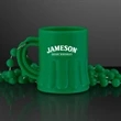 1 oz. Green Mug Shot Glass on Bead Necklace