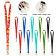 3/4'' Dye-Sublimated Lanyard W/ PU Crimp & Optional Clamp