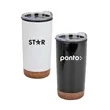20 oz. Stainless Steel PP Cork Base Tumbler with Clear Lid