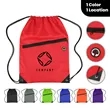Nylon Drawstring Backpack With Zipper Pocket