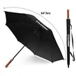 54" Arc Auto Open Stick Umbrella with Wooden Handle