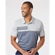 Adidas Men's Heathered Colorblocked 3-Stripes Polo