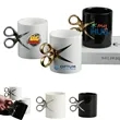 12 oz Metallic Scissor-Handle Scissor Grip Ceramic Mug