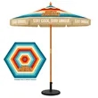 7' Wooden Market Umbrella With Valence ( Full Color )