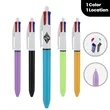 4-Color Retractable Ball Pens, Medium Point (1.0mm)