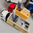 Miniature Shipping Container Truck Pen Holder