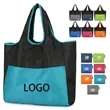 Foldable Reusable Shopping Tote Bag with Pocket for Women