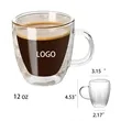 Double Wall Glass Coffee Mug 12oz Insulated Cup