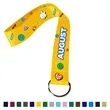 3/4" Full Color Polyester Wrist Keychain Lanyard w/ Split Ri
