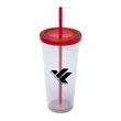 24oz Plastic Straw Cup, Clear Cold Drink Cup