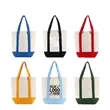Natural Open Top Long Handle Canvas Tote Bag