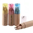 6 Pack Colored Pencils With Sharpener In Tube