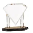 Floating Acrylic Diamond Award Gold