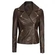 Women's Classic Brown Moto Leather Jacket