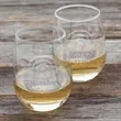 Etched 2-Piece Stemless Wine Glass Set