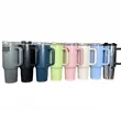 40oz Striped Insulated Tumbler with Handle and Straw Lid