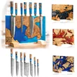 15.75" x 9.8" Resin & Wood Magnetic Knife Block