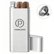 Men Gift 2 oz Stainless Steel Hip Flask with Cigar Tube