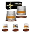 Rotatable Tumbler Crystal Glass Cups with Coasters and Box