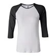 BELLA + CANVAS Women's 1X1 Baby Rib Raglan Three-Quarter ...