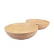 LEXA - Set of 2 12-Inch Bamboo Salad Bowl - Natural Bamboo