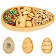 Easter wood food container egg shape serving tray for snack