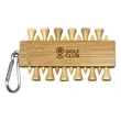 Bamboo Golf Tee Set with Carabiner