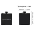 6 oz Black Engraved Stainless Steel Hip Flask